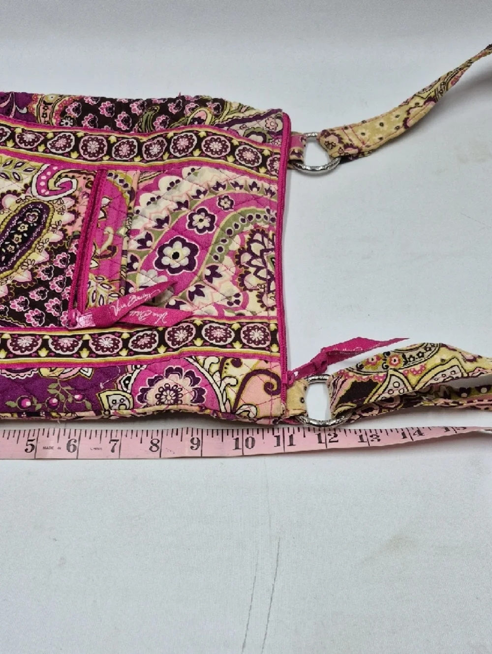Vera Bradley Very Berry Paisley Pink Quilted Crossbody Bag Pink Purple - Picture 11 of 12